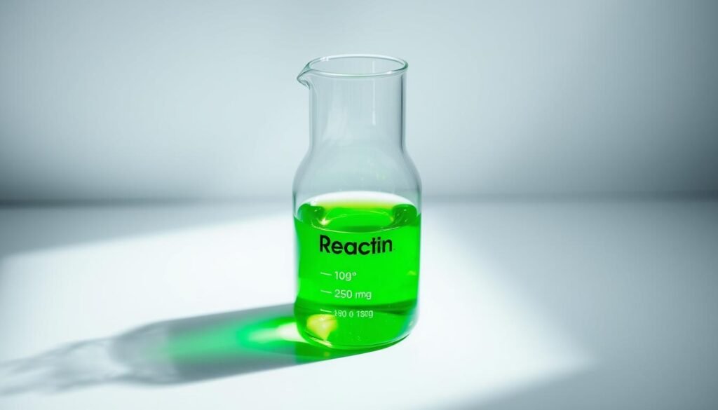 A glass beaker filled with a luminous, vibrant green liquid, representing the recommended dosage of ReactIn. The beaker is positioned on a clean, minimalist white surface, illuminated by soft, directional lighting that casts subtle shadows and highlights the transparency of the glass. The liquid's color and viscosity suggest a potent, concentrated formula. The overall composition conveys a sense of precision, purity, and the importance of proper dosage for optimal digital interaction enhancement. A glass beaker filled with a luminous, vibrant green liquid, representing the recommended dosage of ReactIn. The beaker is positioned on a clean, minimalist white surface, illuminated by soft, directional lighting that casts subtle shadows and highlights the transparency of the glass. The liquid's color and viscosity suggest a potent, concentrated formula. The overall composition conveys a sense of precision, purity, and the importance of proper dosage for optimal digital interaction enhancement.