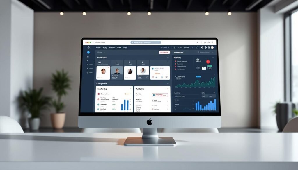 A modern and intuitive customer relationship management (CRM) and sales system displayed on a sleek, minimalist desktop. In the foreground, a clean, responsive interface showcases key features like pipeline management, lead tracking, and customer profiles. The middle ground features dynamic data visualizations and analytics, providing valuable business insights. The background depicts a serene, neutral-toned office setting with subtle lighting, creating a professional and focused atmosphere. The overall composition conveys the power and simplicity of Nutshell.com's CRM and sales capabilities in a visually compelling manner.