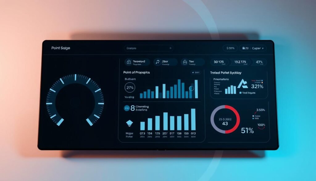 A sleek, modern dashboard display showcasing a point-based evaluation system. The foreground features a clean, minimalist interface with circular gauges and numerical indicators, creating a sense of precision and professionalism. The middle ground depicts a series of infographic-style icons and visualizations, conveying the different factors and metrics being evaluated. The background showcases a subtle, abstract geometric pattern in neutral tones, adding depth and visual interest without distracting from the central focus. Soft, directional lighting creates depth and highlights the key elements, while a slightly high camera angle provides an authoritative, bird's-eye perspective. The overall mood is one of efficiency, transparency, and data-driven decision-making.
