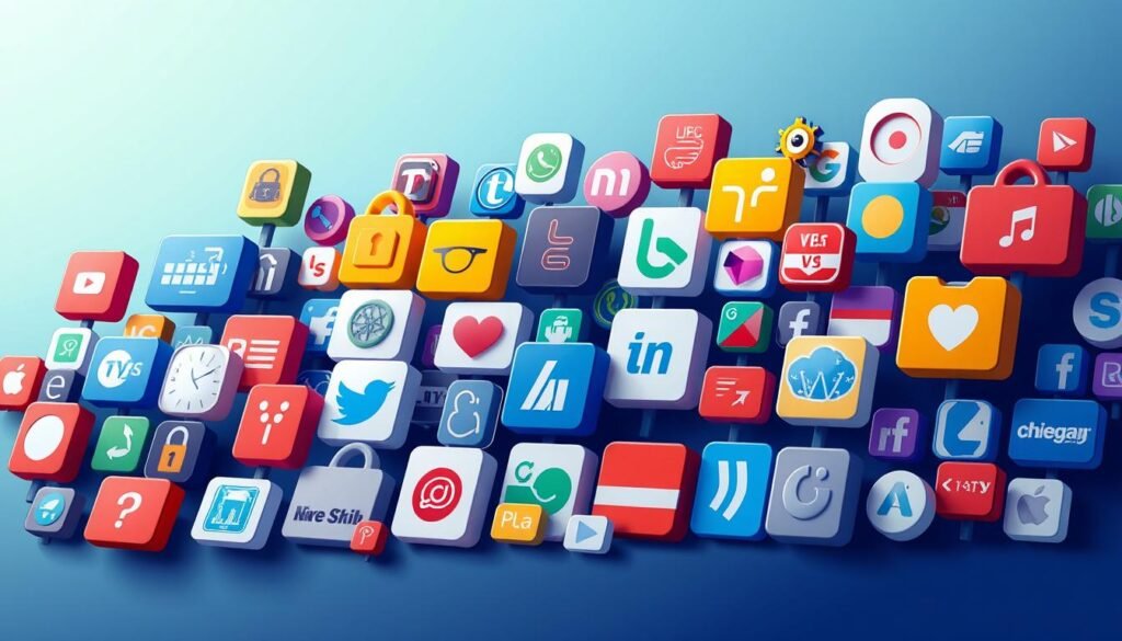 A vibrant and detailed illustration of the most popular domain name extensions available on Name.com. The image should depict a striking arrangement of various top-level domain (TLD) icons, meticulously crafted with a sophisticated color palette and intricate design. The foreground should showcase the core TLD extensions in a visually striking manner, while the middle ground features additional, less common extensions. The background should provide a subtle, minimalist context that complements the main focus. The overall composition should convey a sense of professionalism, accessibility, and the extensive selection of domain options offered by Name.com.