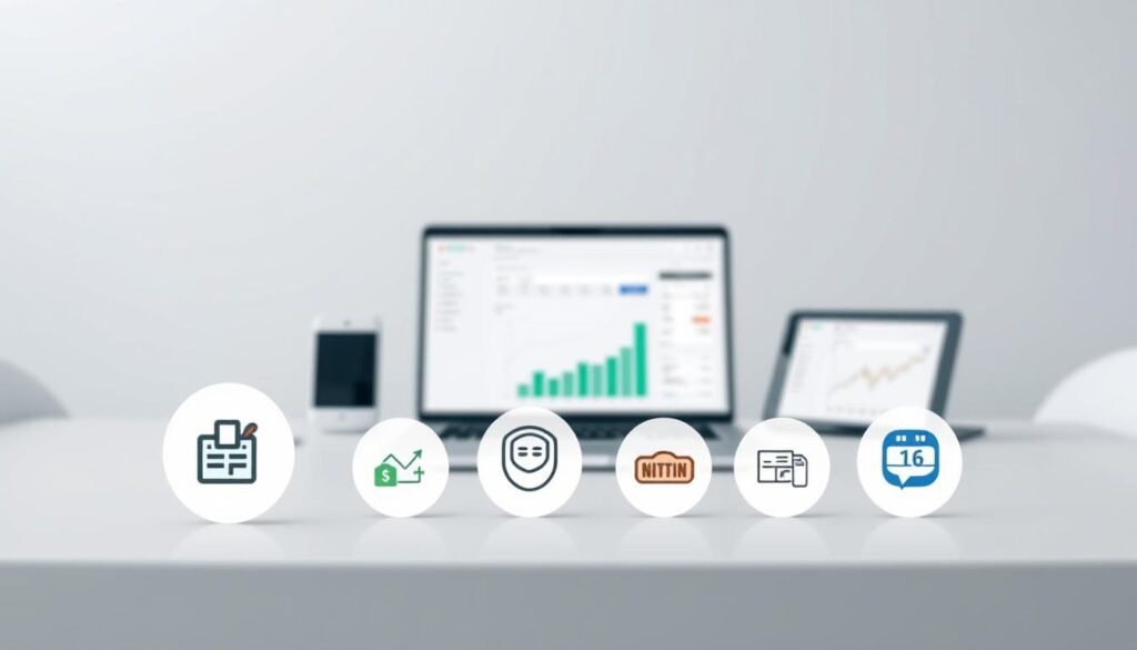 A modern, sleek interface showcasing the seamless integration of Buddy Punch with various accounting software. The foreground features clean icons and minimalist graphics, highlighting the interconnectivity between the systems. The middle ground depicts a laptop displaying a financial dashboard, surrounded by subtly blurred peripheral devices, suggesting a cohesive, data-driven workflow. The background maintains a neutral, professional tone with muted tones and soft lighting, emphasizing the efficiency and versatility of this integrated solution. The overall composition conveys a sense of streamlined productivity and effortless collaboration between Buddy Punch and the user's accounting ecosystem. A modern, sleek interface showcasing the seamless integration of Buddy Punch with various accounting software. The foreground features clean icons and minimalist graphics, highlighting the interconnectivity between the systems. The middle ground depicts a laptop displaying a financial dashboard, surrounded by subtly blurred peripheral devices, suggesting a cohesive, data-driven workflow. The background maintains a neutral, professional tone with muted tones and soft lighting, emphasizing the efficiency and versatility of this integrated solution. The overall composition conveys a sense of streamlined productivity and effortless collaboration between Buddy Punch and the user's accounting ecosystem.