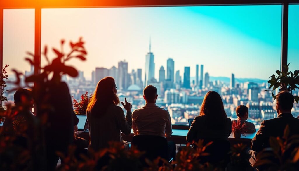 A vibrant, well-lit image depicting various types of seed funding for early-stage startups. In the foreground, a diverse array of seed funding options are visually represented, such as angel investments, crowdfunding platforms, and accelerator programs. The middle ground showcases entrepreneurs pitching their ideas to a panel of investors, with a sense of energy and anticipation. In the background, a city skyline symbolizes the bustling ecosystem of startup activity. The lighting is warm and inviting, creating a sense of optimism and possibility. The overall composition conveys the dynamic and multifaceted nature of seed funding for new ventures.